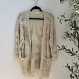 Cream Open-Front Sweater